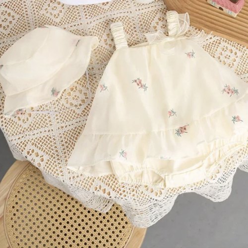 Embroidery Floral Romper Dress Set - Shop Online at Belle Baby | Belle Baby