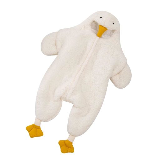 Baby Bunting Bodysuit, White Goose Cute Warm Skin Friendly Jumpsuit Winter Necessory for Toddler
