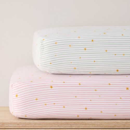 Star Stripe Cotton Crib Fitted Sheet Bundle (Set of 2)
