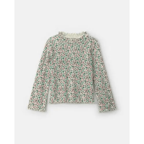 Girls Floral Long-Sleeve Mockneck Top | Carter's (Size 5)