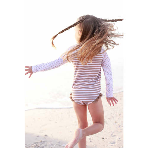 Long Sleeve Rash Guard with Front Zipper | Sandy Stripes