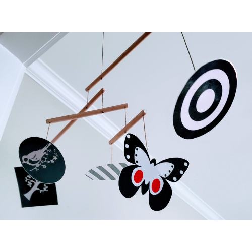 Actually MOVES!!! Black and White Montessori Mobile - Truly Mobile