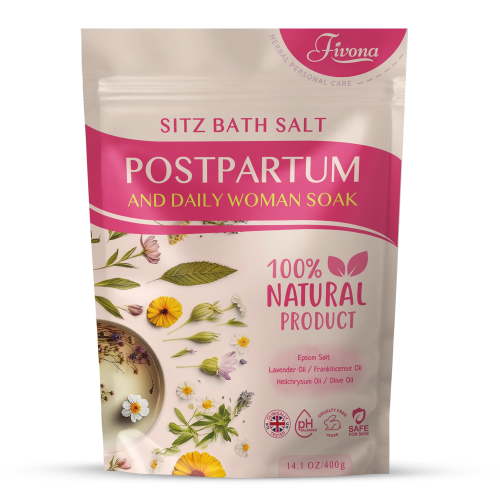 Fivona Sitz Bath Soaking Blend, Epsom Salt with Essential Oils, Postpartum Care, 14.1 oz