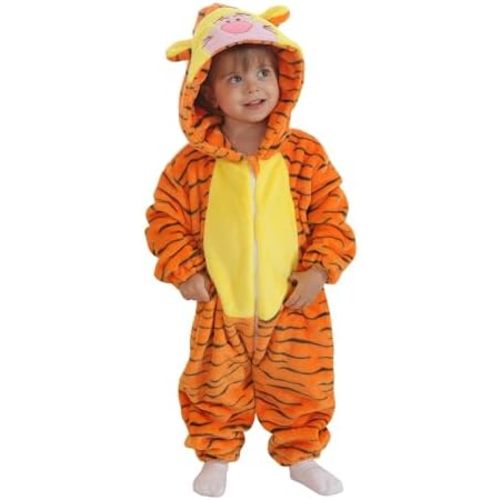 Unisex Baby Flannel Romper Animal Onesie For Toddler Costume Hooded Cartoon Outfit