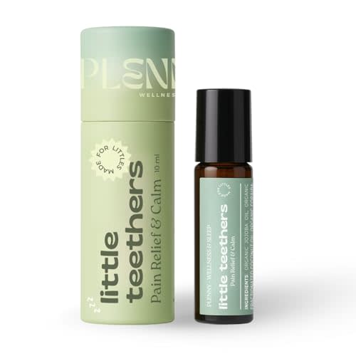 PLENNY Natural Teething Relief Roller with Organic Essential Oils, 3 Months+, Made with Jojoba Oil, Chamomile, Lavender, Frankincense