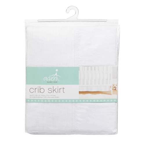 Cotton Muslin Crib Skirt Solid White | aden + anais