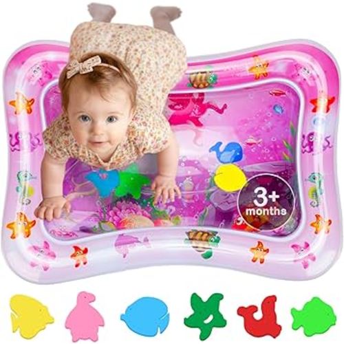 Tummy Time Water Mat – Inflatable Water Play Pad for Babies - Sensory Tummy Time Mat for Floor Play - 100% BPA-Free & Leakproof - Baby, Infants 3-12 Months – Pink - Avec Maman