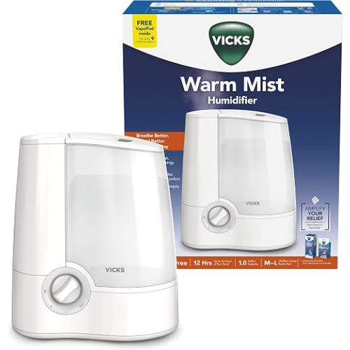 Vicks Warm Mist Humidifier for Medium to Large Rooms, 1 Gal Tank