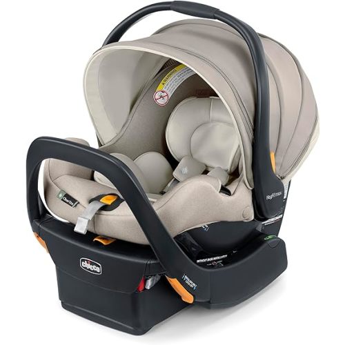 Chicco KeyFit Max Zip ClearTex Infant Car Seat and Base, Rear-Facing Seat for Infants 4-30 lbs., Infant Head and Body Support, Compatible with Chicco Strollers, Baby Travel Gear | Sierra/Beige