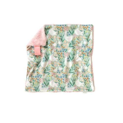 Floral Goose and Duck Baby Lovey - Soft Minky Security Blanket - Personalized Baby Gift
