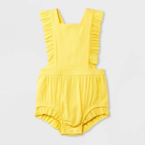 Baby Girls' Romper - Cat & Jack™, Color: Yellow, Size: 0-3M