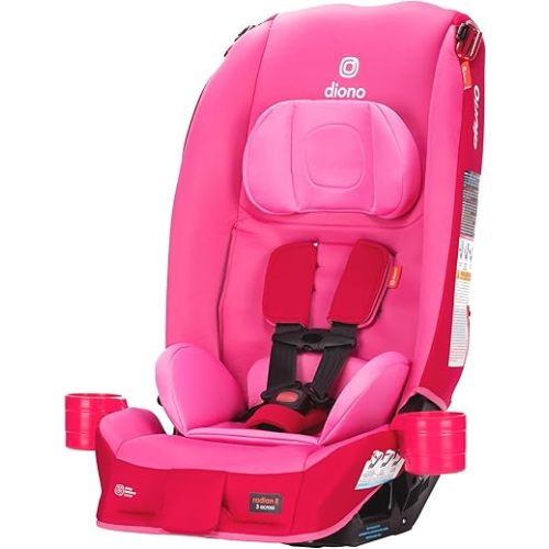 Diono Radian 3R, All-in-One Convertible Car Seat, Rear and Forward Facing, 10 Years 1 Car Seat, Slim Fit 3 Across, Pink Cotton Candy