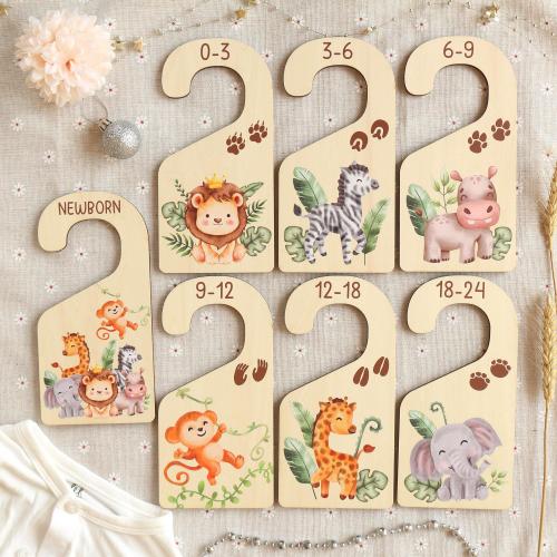 Animal Wooden Baby Closet Dividers: Nursery Clothes Organizer