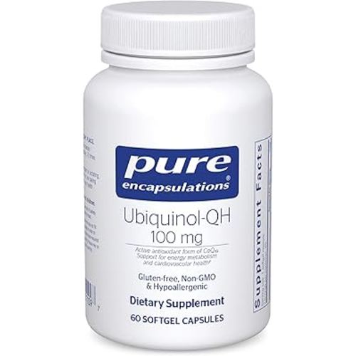Pure Encapsulations Ubiquinol-QH - 100 mg CoQ10 - Supports Energy Metabolism & Heart Health* - Coenzyme Antioxidants Supplement - Non-GMO - 60 Softgel Capsules