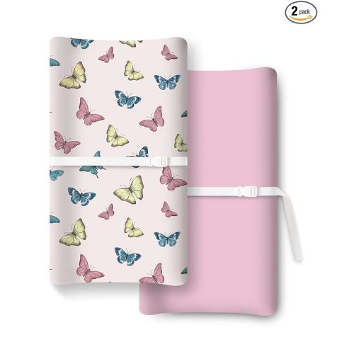 Extra Stretchy Changing Pad Cover, Ultra Soft Premium Jersey Knit Changing Pad Sheets, Unisex for Boys Girls, Fits All Standard Changing Tables/Dresser Tops - 2 Pack