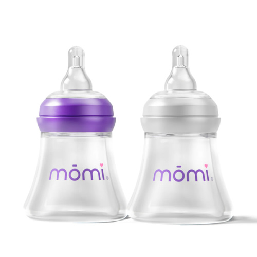 mōmi breast-like bottle set, 5oz glass