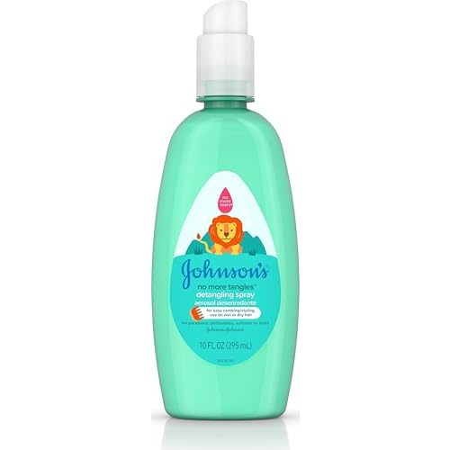Johnson's Baby No More Tangles Detangling Spray, 10 Ounce | Unlock Knots in Hair, Hypoallergenic & No Added Parabens, No More Tears Formula, Detangler Spray for Wet or Dry Hair