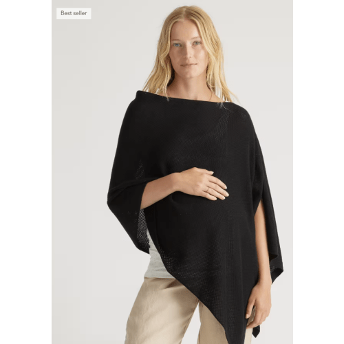 Lightweight Cotton Cashmere Nursing Shawl in Black