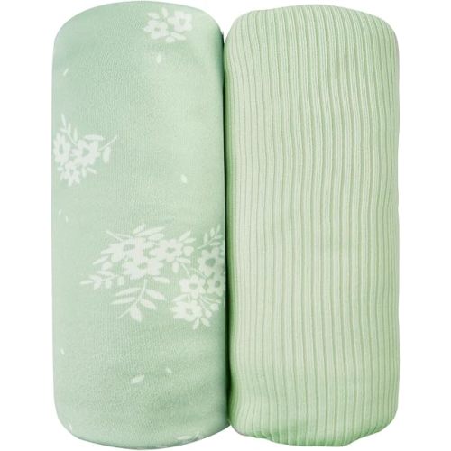 Jersey Swaddle Blanket, Ultra Soft Stretchy Receiving Blanket, Newborn Swaddle Wrap for Boys & Girls, 40 x 30 inches, 2 Pcs