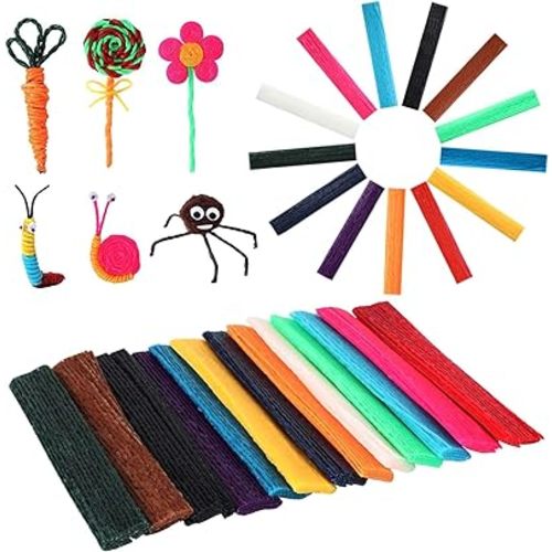 UPINS 1000PCS Wax Craft Sticks 13 Colors Bendable for DIY Art Projects