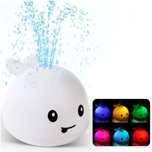 2022 Upgraded Baby Bath Toys, Bath Toys with Double Layer Waterproof, Light Up Whale Spray Water Bathtub Toys for Toddlers Infant Kids Boys Girls, Pool Bathroom Baby Toy