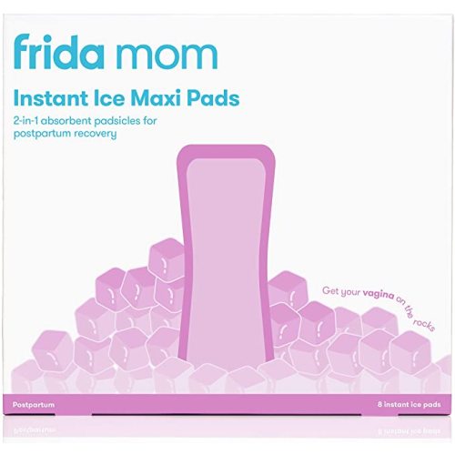 Frida Mom 2-in-1 Postpartum Absorbent Frida Mom Postpartum Perineal Ice Maxi Pads | Instant Cold Therapy Packs and Absorbent Maternity Pad in One Ready-to-use Padsicle for After Birth - Instant Ice Maxi Pads 8ct