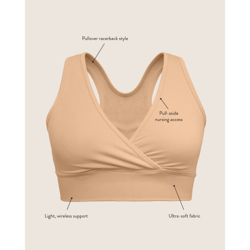 French Terry Racerback Nursing & Sleep Bra | Vintage Blue - Kindred Bravely