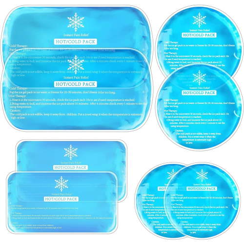 Ktinnead Ice Packs for Injuries Reusable, 8 Pack Soft Gel Ice Packs, Hot and Cold Compress, Gel Ice Pack for Kids Boo Boo, Cold Packs for Injuries, Migraines, First Aid, Pain Relief, Wisdom Teeth