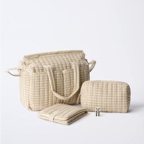 PLAID DIAPER BAG SET