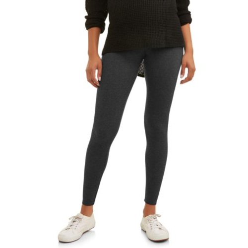 Full Panel Maternity Leggings -- Available in Plus Size - Charcoal - XXL - Black