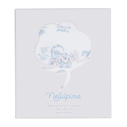Blue Toile Baby Crib Sheets