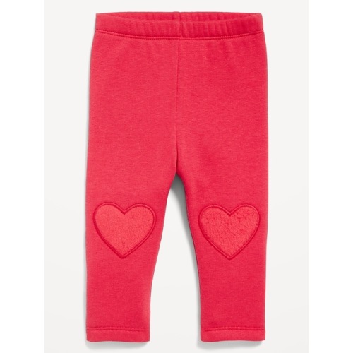 Cozy-Lined Heart-Patch Leggings for Baby