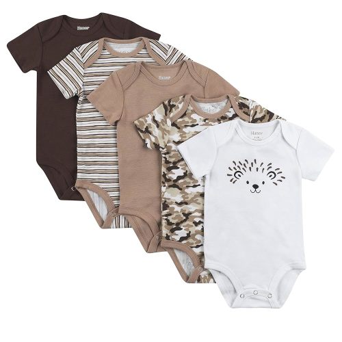 Hanes Baby Bodysuits, Ultimate Flexy Short Sleeve for Boys & Girls, 5-Pack