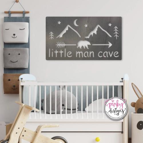 Little Man Cave Metal Sign, Nursery Decor, Kid's Playroom Decor, Boy's Room, Playhouse Decor, Little Man Cave.
