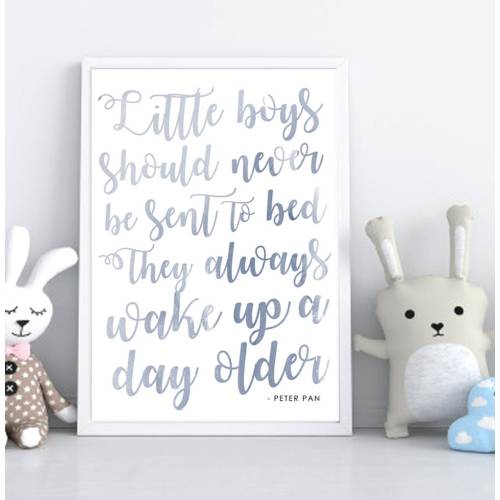 Peter Pan Print | Boys Room Decor | Scandi Nursery Art Blue | Disney Nursery Print | Little Boys Print | Modern Nursery | Peter Pan Nursery