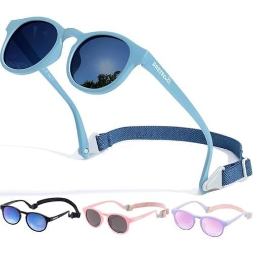 Baby Sunglasses with Strap Polarized Flexible Toddler Sunglasses for Infant Boys Girls Age 0-24 Months