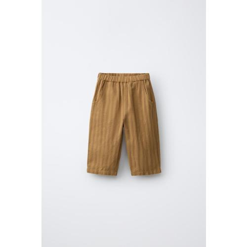 STRIPED BAGGY PANTS - Caramel | ZARA United States
