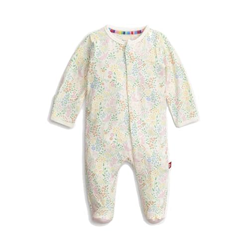 Magnetic Me Girls Modal Magnetic Baby Footie Pajamas | Silky Soft Modal Fabric | Baby Sleepers Available Sizes PRE - 24M