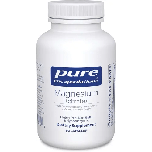 Pure Encapsulations Magnesium (Citrate) - Supplement for Sleep, Heart Health, Cognitive Health, Bone Health, Energy, Muscles, and Metabolism* - with Premium Magnesium - 90 Capsules