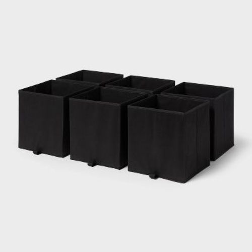11" Fabric Bin 6pk - Black - Brightroom™