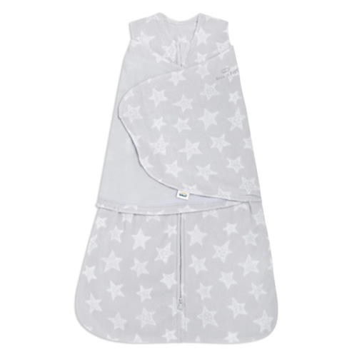 Gray Stars Newborn Micro-Fleece Swaddle | HALO