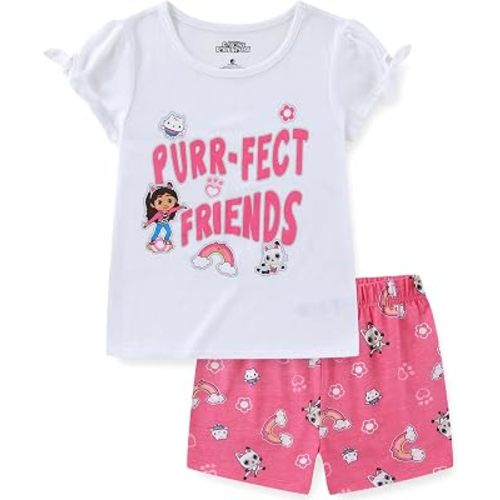 DREAMWORKS GABBY'S DOLLHOUSE Girls Short Sleeve T-Shirt and Shorts Set for Toddler to Big Kids