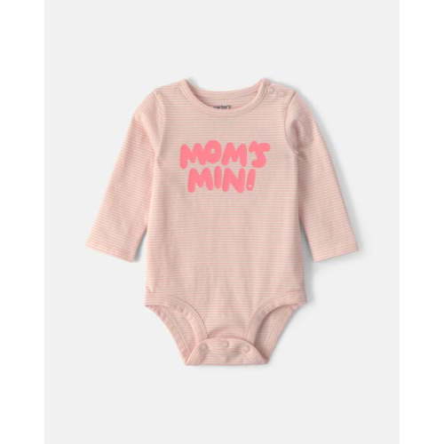 Baby Girl 'Mom's Mini' Long-Sleeve Graphic Bodysuit - Pink | Carter's
