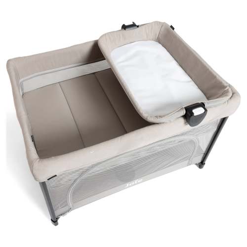 Sesame LX Playard - Dove + Cinnamon 2-in-1 Glider and Rocker – Walnut Brown