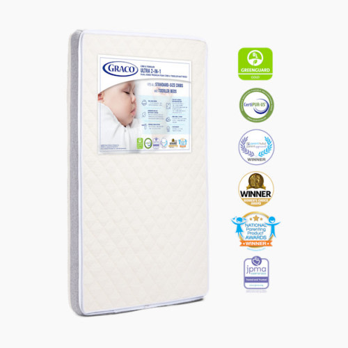 Ultra Premium 2-in-1 Crib and Toddler Mattress - White