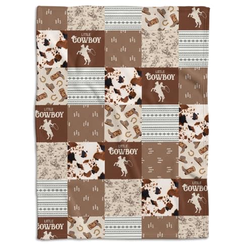 Western Blanket, Western Decor for Nursery Room, Baby Blankets for Boys Girls, Cowboy Baby Blankets, Western Baby Stuff, Soft Warm Lightweight Nursery Bed Blanket for Newborn Toddlers (04, 30x40 in)
