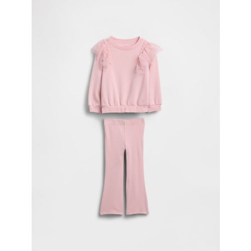 Baby & Toddler Tulle Sweatshirt & Rib Flare Leggings Set