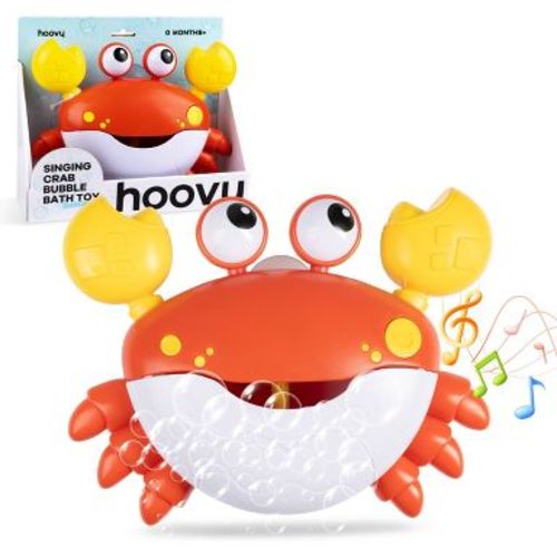 Hoovy Crabby Bubble Bath Bubble Maker with 12 Children's Songs Bath Toy: Music, Suction Cups, Plastic