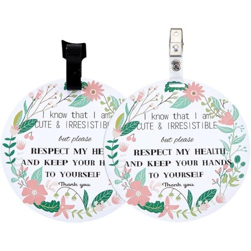PLIGREAT 2 Pack No Touching Baby Sign Please Don't Touch Kiss Baby Reminder Hang Tags Sign for Preemies Newborn Baby Girl Boys Stroller Carriers Car Seat Stop Touching Baby Signage
