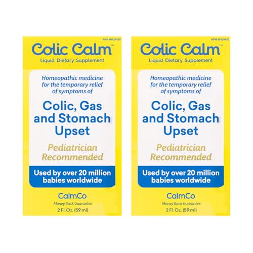 Colic Calm Infant Gripe Water for Colic, Helps Fussiness, Upset Stomach, and Baby Gas Relief, 2 fl oz (Pack of 2)